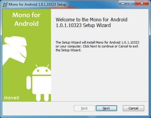 Installing Mono for Android