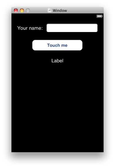 Hello world in Interface Builder Hello world in Interface Builder