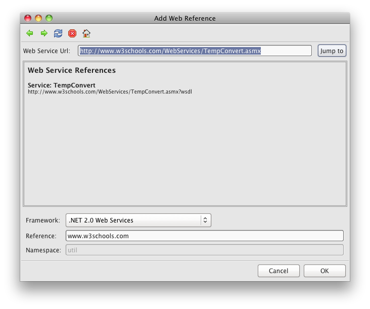Importing a SOAP web service